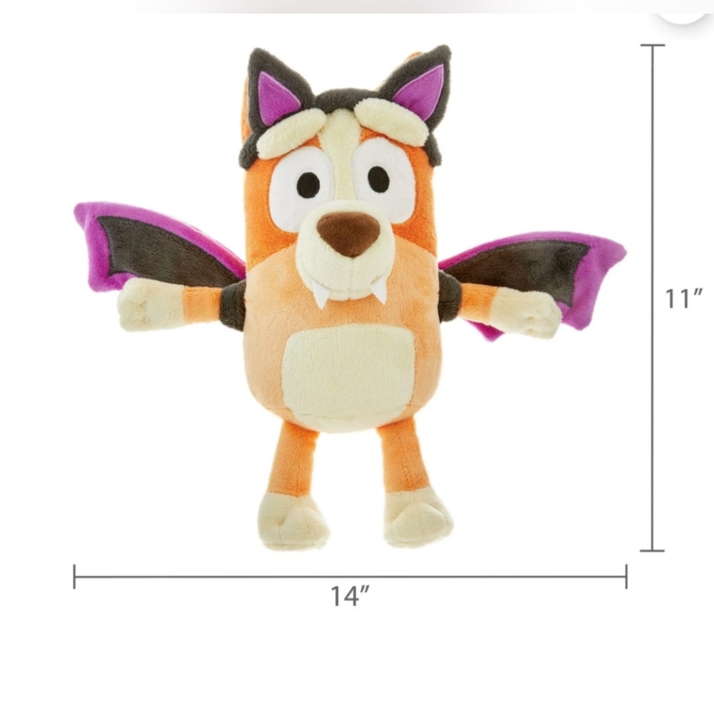 Bluey's Halloween Bingo Bat Costume Plush, 8.5" x 6" NWT
